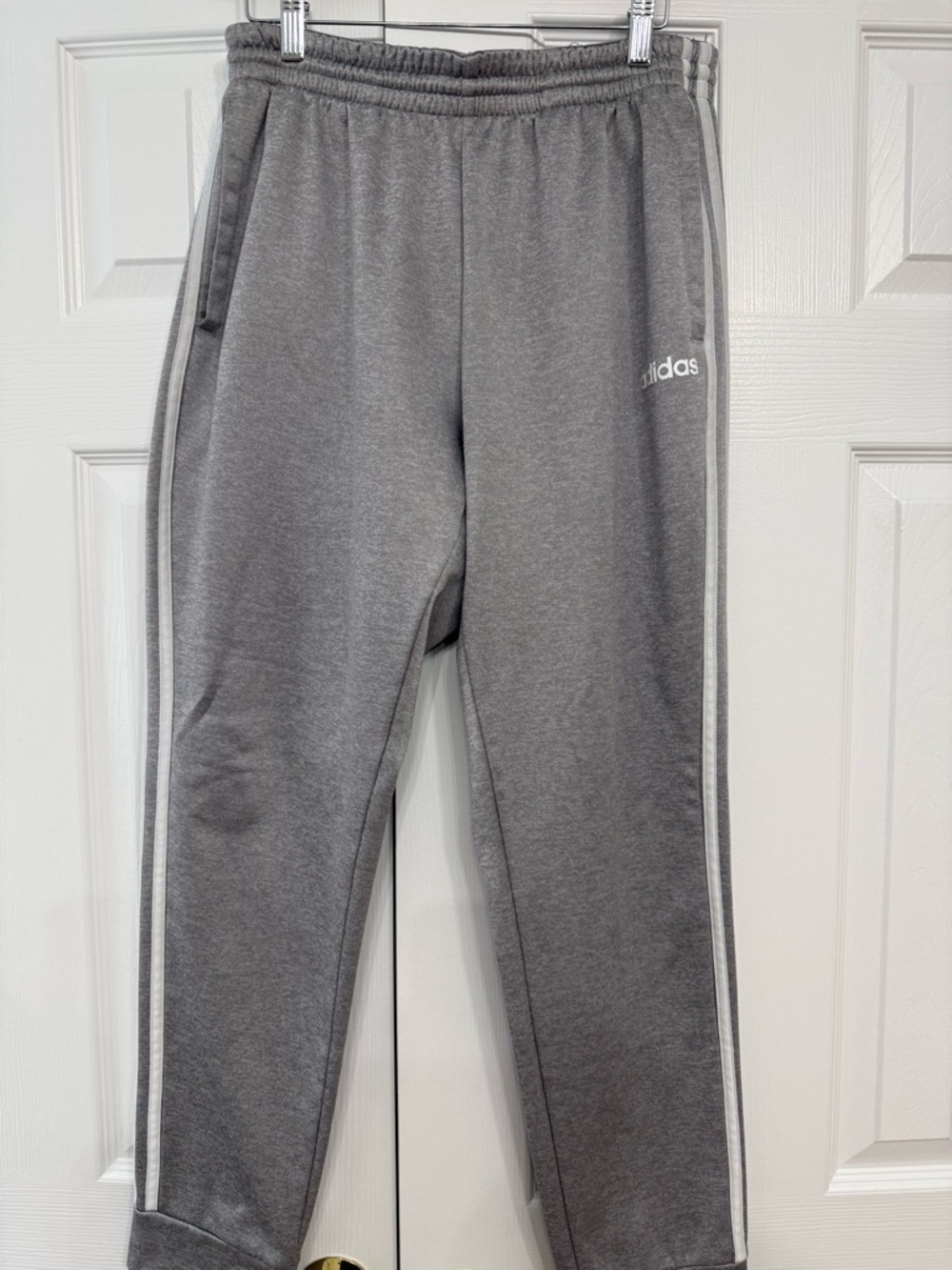adidas Gray Sweatpants with White Side Stripes